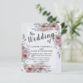 Budget Rustic Burnt Oranje Wedding Uitnodiging (Staand voorkant)