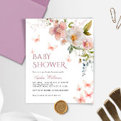 Budget Rustic Butterflies Baby shower Uitnodiging