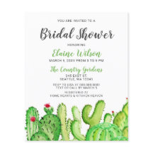 Budget Rustic Cactus Bridal Shower Invitation