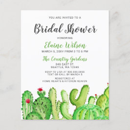 Budget Rustic Cactus Bridal Shower Invitation