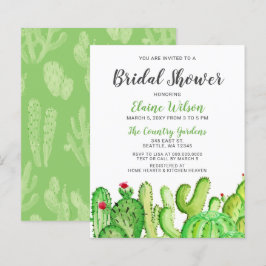 Budget Rustic Cactus Bridal Shower Invitation