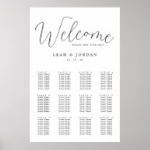 Budget Rustic Calligraphy Wedding Seating Chart Poster (Voorkant)
