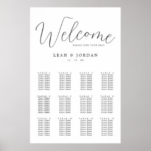 Budget Rustic Calligraphy Wedding Seating Chart Poster