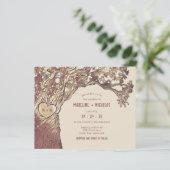 BUDGET Rustic carved Heart Tree Weddenschap (Staand voorkant)