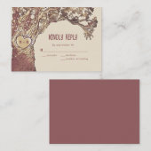 BUDGET Rustic Carved Heart Tree Weddenschap RSVP-k Notitiekaartje (Voorkant / Achterkant)