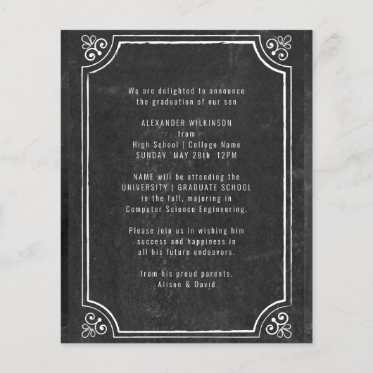 BUDGET Rustic Chalkboard Backyard BBQ Afstuderen Flyer (Achterkant)