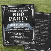 BUDGET Rustic Chalkboard Backyard BBQ Afstuderen Flyer