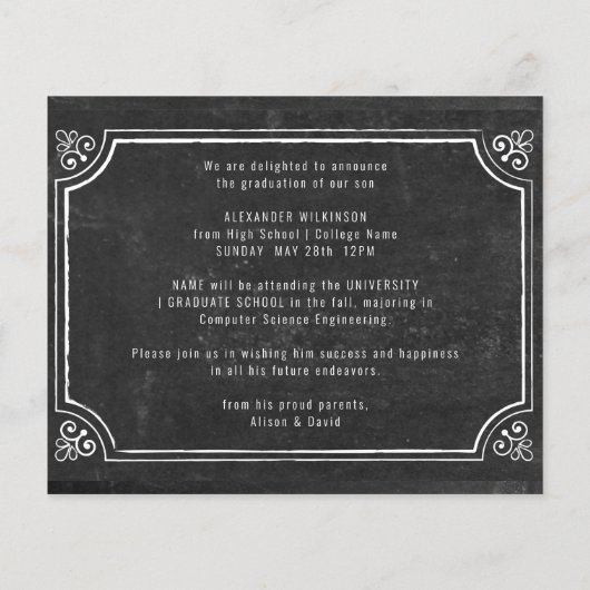 BUDGET Rustic Chalkboard Backyard BBQ Party Afstud Flyer (Achterkant)