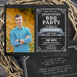 BUDGET Rustic Chalkboard Backyard BBQ Party Afstud Flyer