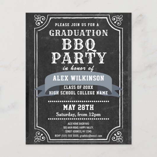 BUDGET Rustic Chalkboard BBQ Party Afstudeerder In (Voorkant)