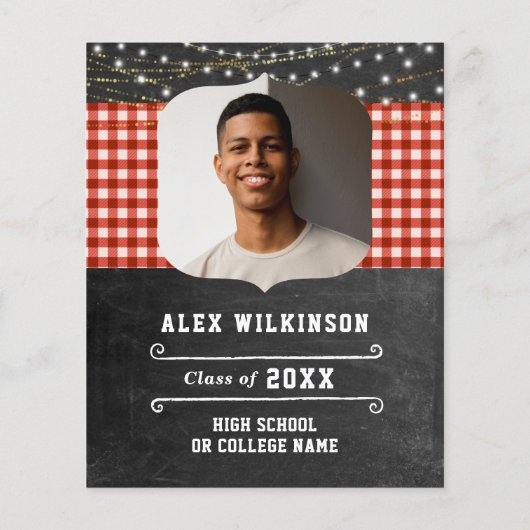 BUDGET Rustic Chalkboard BBQ Party Afstudeerder In (Achterkant)