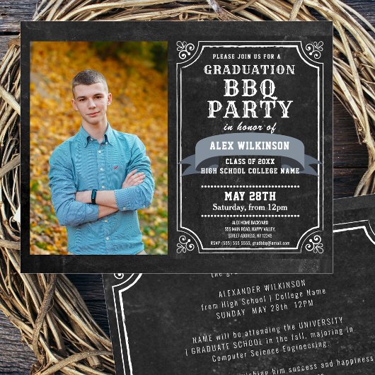 BUDGET Rustic Chalkboard BBQ Party Afstudeerder In