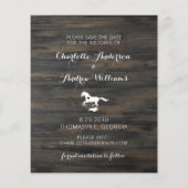 Budget Rustic Country Photo Horse Save the Date (Achterkant)