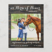 Budget Rustic Country Photo Horse Save the Date (Voorkant)