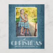 Budget Rustic Denim Merry-kerstfotokaarten (Voorkant)