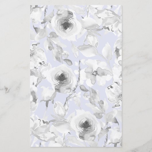 Budget Rustic Dusty Blue Floral Wedding Invitation (Achterkant)