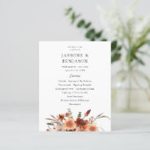 Budget Rustic Earth Florals Trouwprogramma (Staand voorkant)
