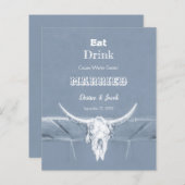 Budget Rustic Eat Drink Married Dusty Blue Bull (Voorkant / Achterkant)
