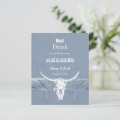 Budget Rustic Eat Drink Married Dusty Blue Bull (Staand voorkant)