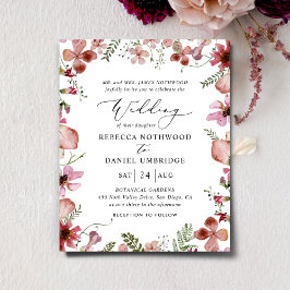 Budget Rustic Elegant Peach Wedding Uitnodiging