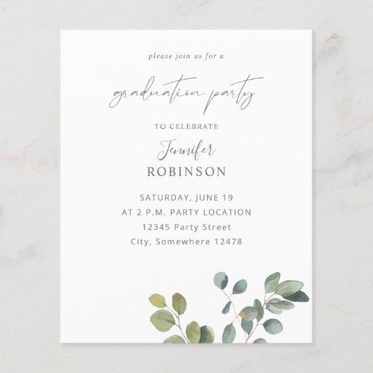 Budget Rustic Eucalyptus Duo 2 GraduPartij Flyer (Voorkant)