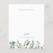 Budget Rustic Eucalyptus Duo Greenery Wedding Flyer (Achterkant)