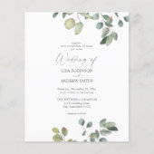 Budget Rustic Eucalyptus Duo Greenery Wedding Flyer (Voorkant)