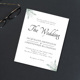 Budget Rustic Eucalyptus Weddenschap Flyer