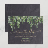 Budget Rustic Eucalyptus Wedding Save the Date (Voorkant / Achterkant)