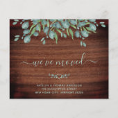 Budget Rustic Eucalyptus Wood Moving Announge (Voorkant)