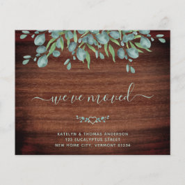 Budget Rustic Eucalyptus Wood Moving Announge