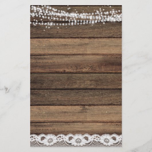 Budget Rustic Farmhouse String Lights Lace Wedding (Achterkant)