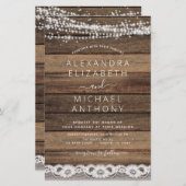 Budget Rustic Farmhouse String Lights Lace Wedding (Voorkant / Achterkant)