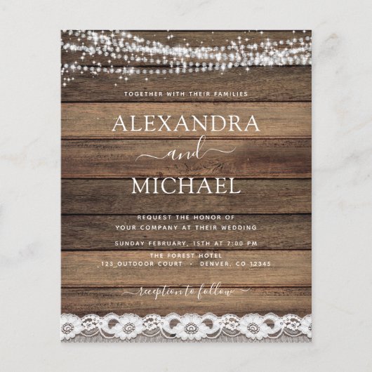 Budget Rustic Farmhouse String Lights Wedding (Voorkant)