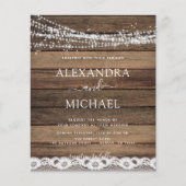 Budget Rustic Farmhouse String Lights Wedding Flyer (Voorkant)