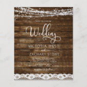 Budget Rustic Farmhouse String Lights Wedding Flyer (Voorkant)