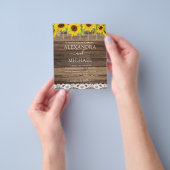 Budget Rustic Farmhouse Sunflower Rustic Wedding Flyer (Hand)