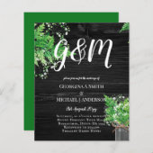 BUDGET Rustic Ferns Greenery Chic Wedding Invite (Voorkant / Achterkant)