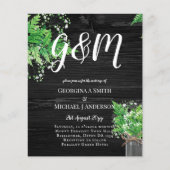 BUDGET Rustic Ferns Greenery Chic Wedding Invite (Voorkant)