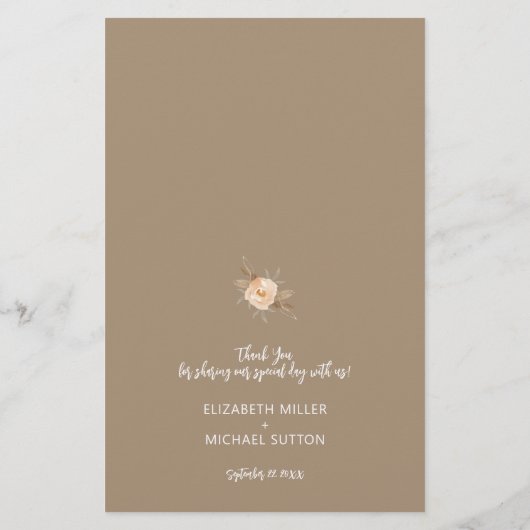 Budget Rustic Floral Wedding Flyer (Achterkant)