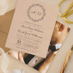 Budget Rustic Floral Wreath Wedding Foto<br><div class="desc">Budget Rustic Floral Wreath Wedding Photo Invitation. Als onderdeel van de begrotingsselectie hier op Zazzle, komen deze uitnodigingen niet met enveloppen en passen ze ook niet goed in een standaard envelop. De dichtstbijzijnde grootte is A6, maar er zal een gat van ongeveer een halve inch zijn. Als u het gebrek...</div>