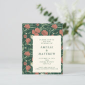 Budget Rustic Flowers Green Wedding Invite (Staand voorkant)