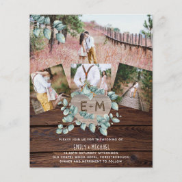 Budget Rustic Foto EUCALYPTUS Wedding Invitations