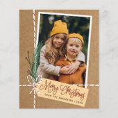 Budget Rustic Gift Merry Kerstfeestdag Foto (Voorkant)