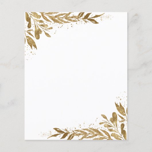 Budget Rustic Gold Floral Sparkle Graduation Party (Achterkant)