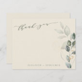 Budget Rustic Gold Greenery Wedding Hartelijk dank (Voorkant / Achterkant)
