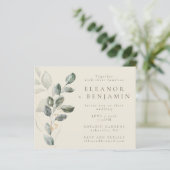 Budget Rustic Gold Greenery Wedding Invite (Staand voorkant)