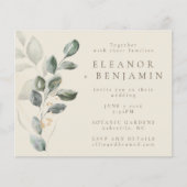 Budget Rustic Gold Greenery Wedding Invite (Voorkant)