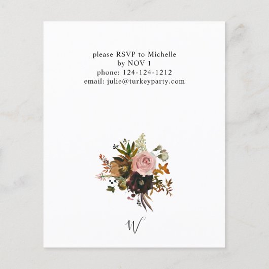 Budget Rustic Gold Herfst Floral Thanksgiving Flyer (Achterkant)