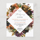 Budget Rustic Gold Herfst Floral Thanksgiving Flyer (Voorkant)